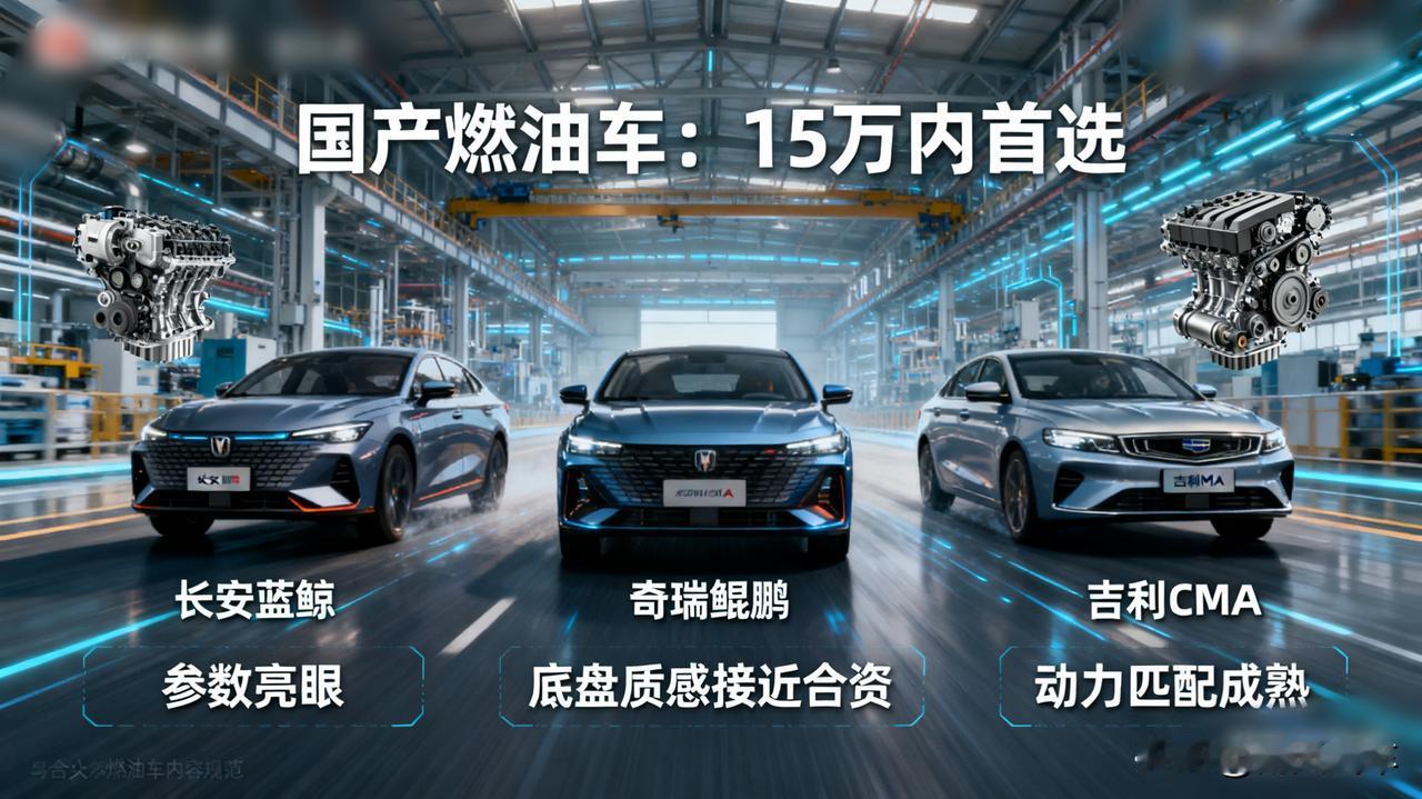 国产燃油车，现在到底什么水平了？

长安的蓝鲸、奇瑞的鲲鹏、吉利的CMA，参数一