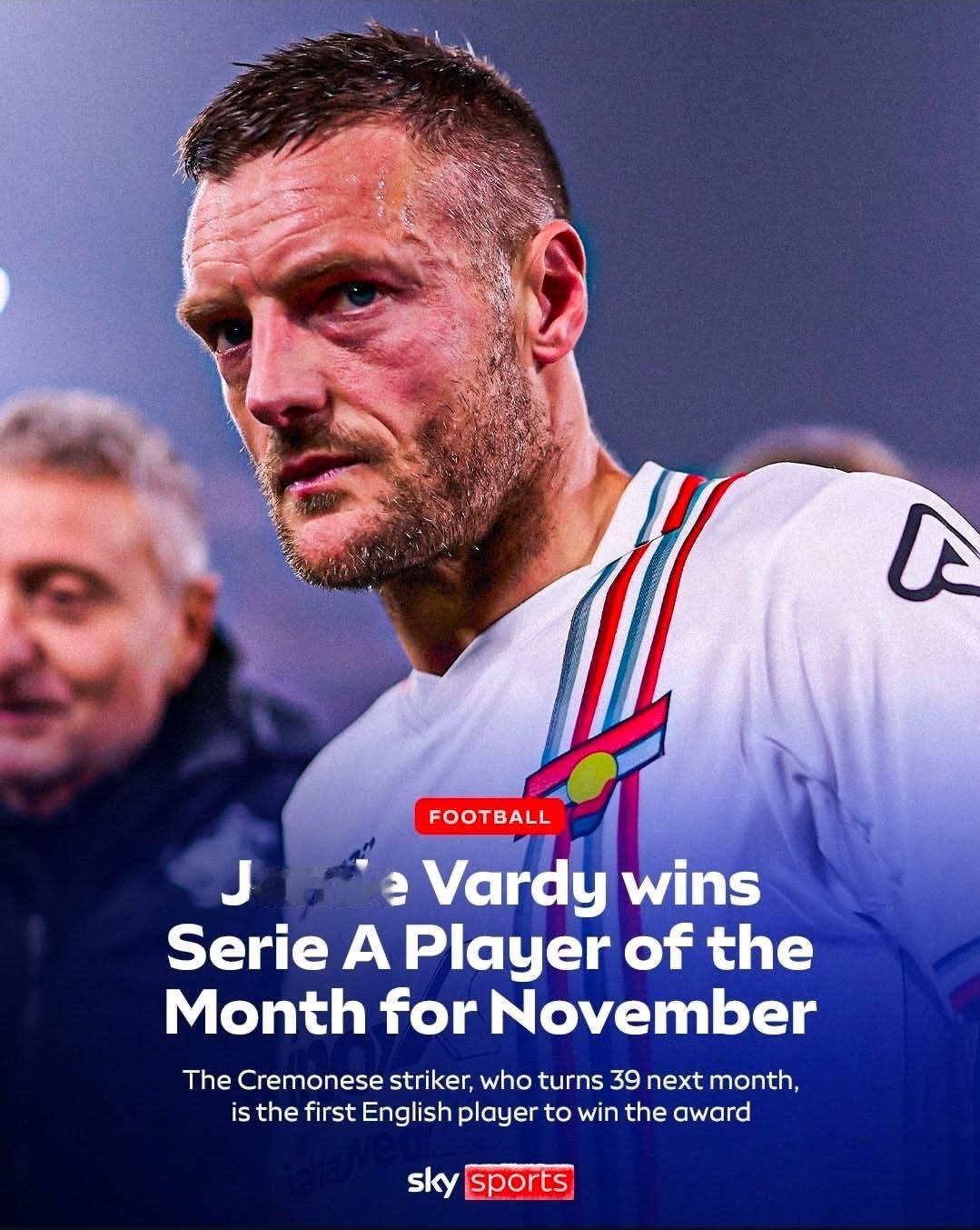 效力基蒙尼斯38歲嘅華迪，獲選為11月份意甲每月最佳球員。佢喺作客3-1擊敗博洛