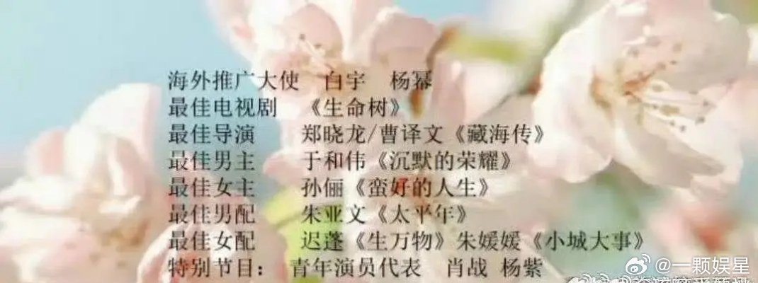 这样看，白玉兰这个爆料有点真？？？海外推广大使：白宇 杨幂最佳电视剧：生命树最佳