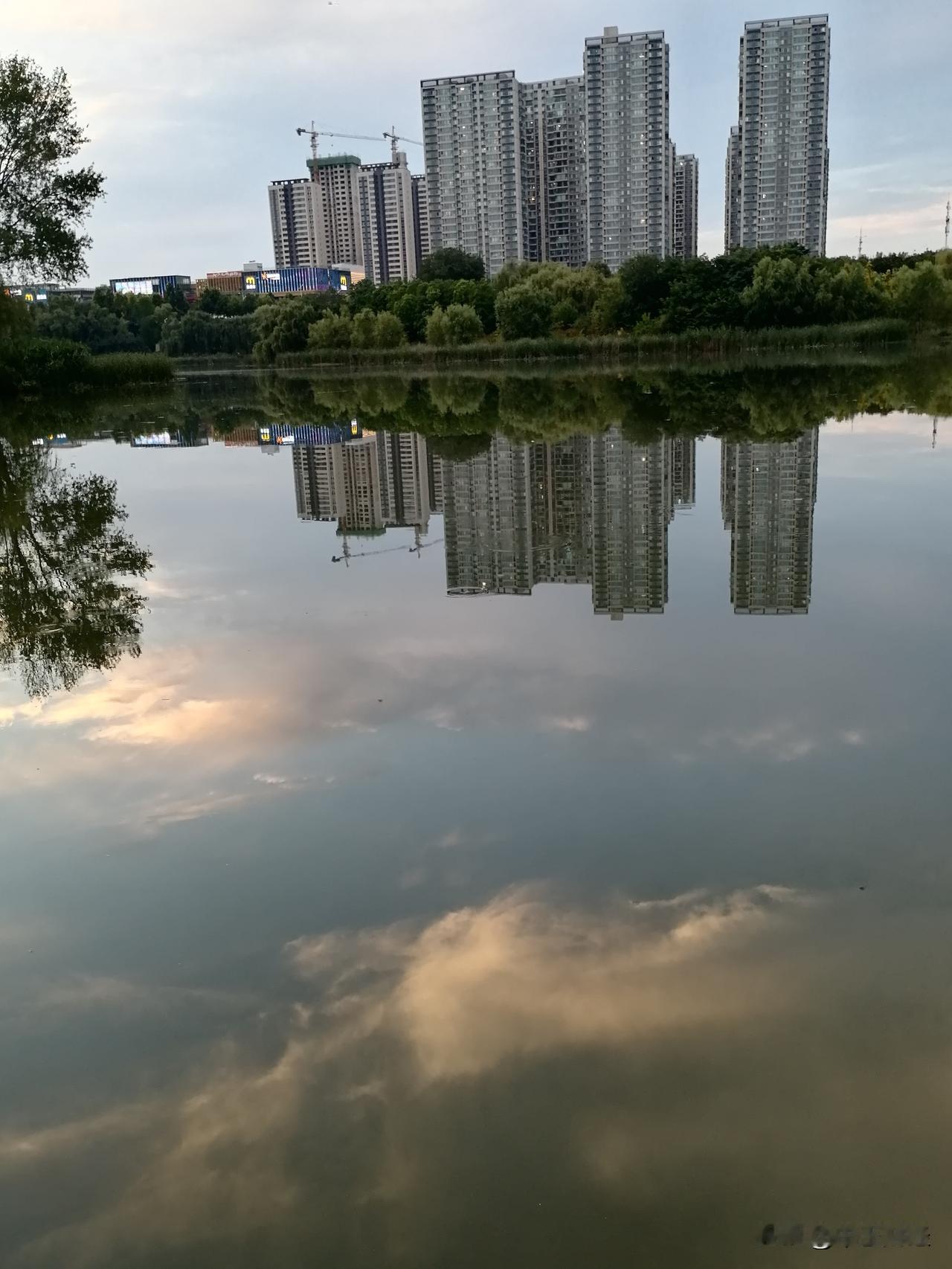 分享一张你最近随拍的照片河中的倒影，往往在清晨或者夕阳的时候最为美丽。实拍随手拍