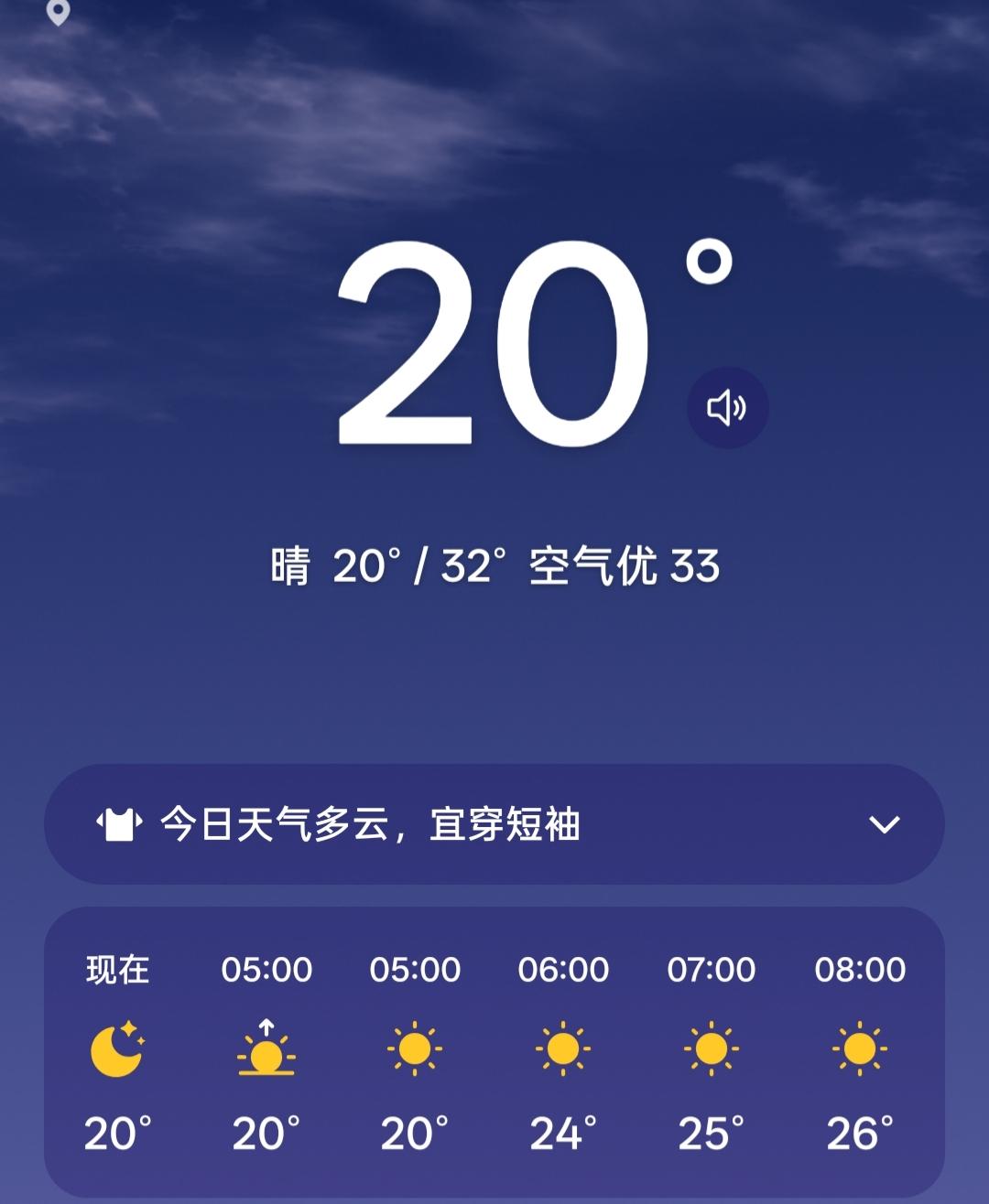 今天是8月20日，沈阳市天气晴朗，气温20-32℃，照比前几天气温又上升了1-2