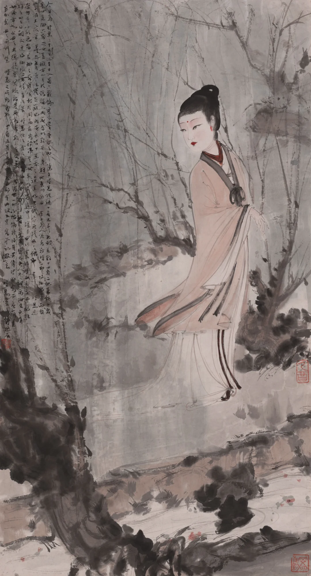 傅抱石竖幅国画作品欣赏
