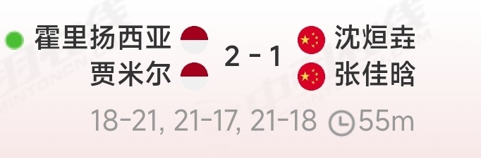 中国羽毛球队[超话]上一场马来西亚100赛的混双冠军沈烜垚/张佳晗遭遇一轮游 ​