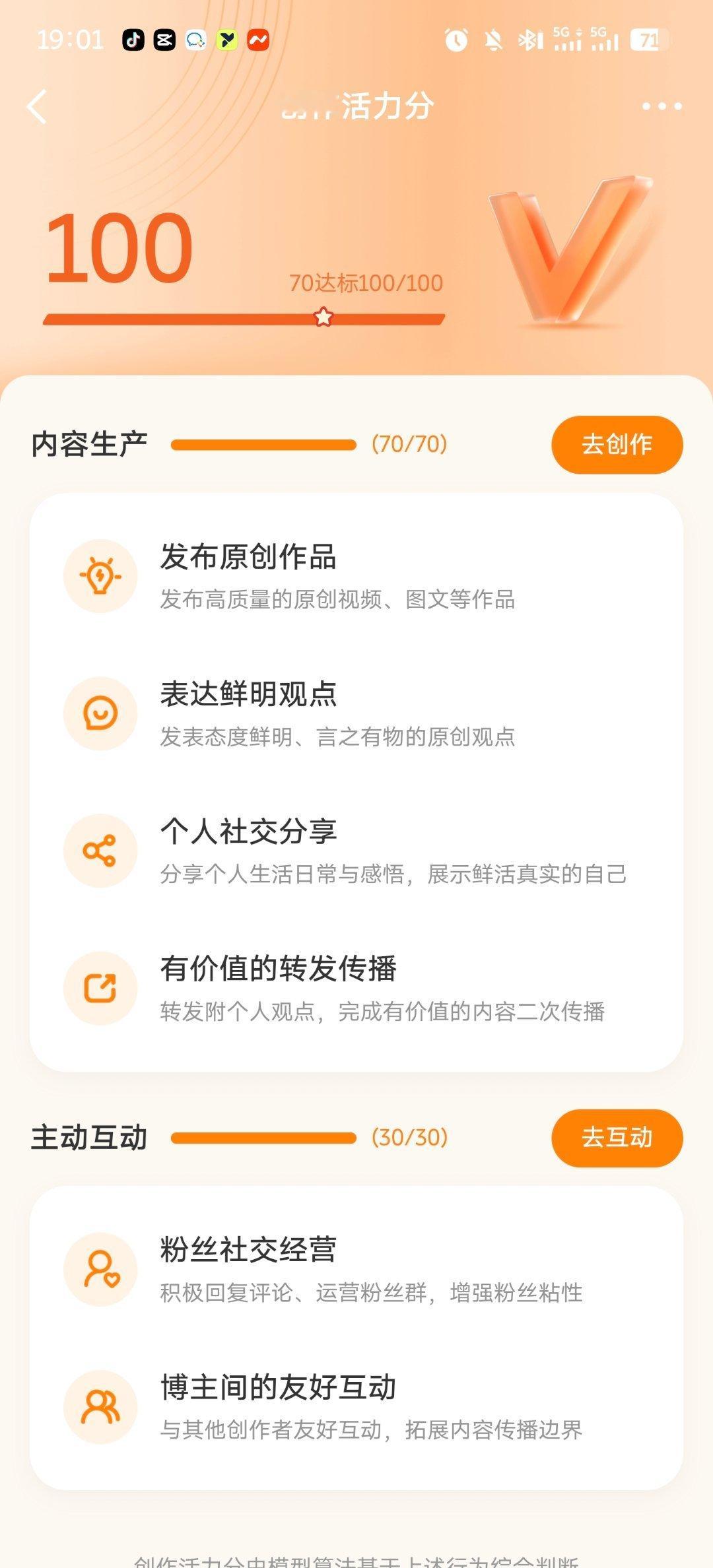 创作活力分 微博小助手说我创作活力分表现亮眼，我寻思啥玩意儿亮眼？我这不还是顶个