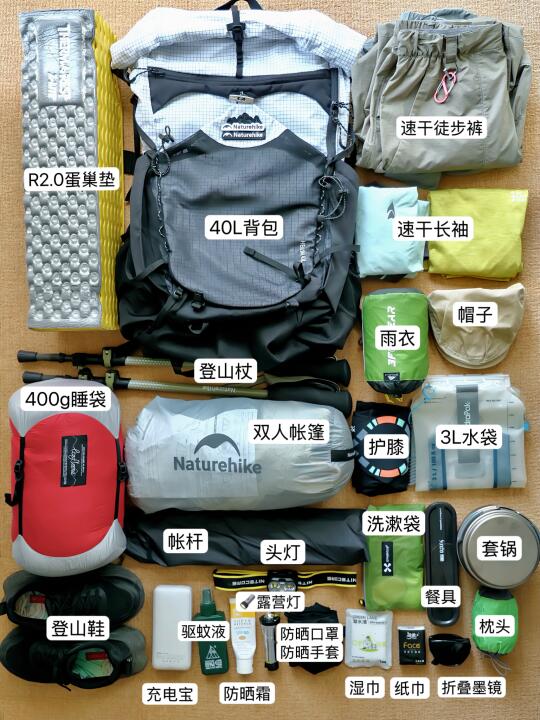 武功山｜2天1夜重装徒步装备清单来啦🧾