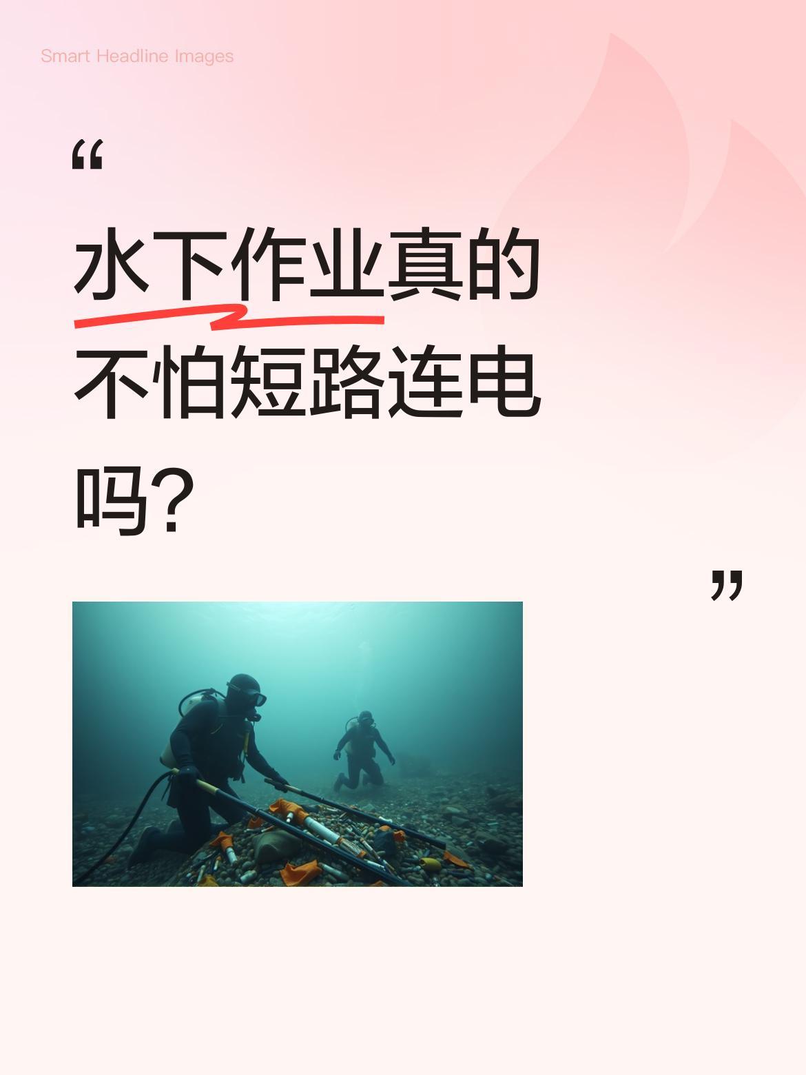 水下作业真的不怕短路连电吗？
在一些水下作业场景中，我们常看到工人在水中操作电气