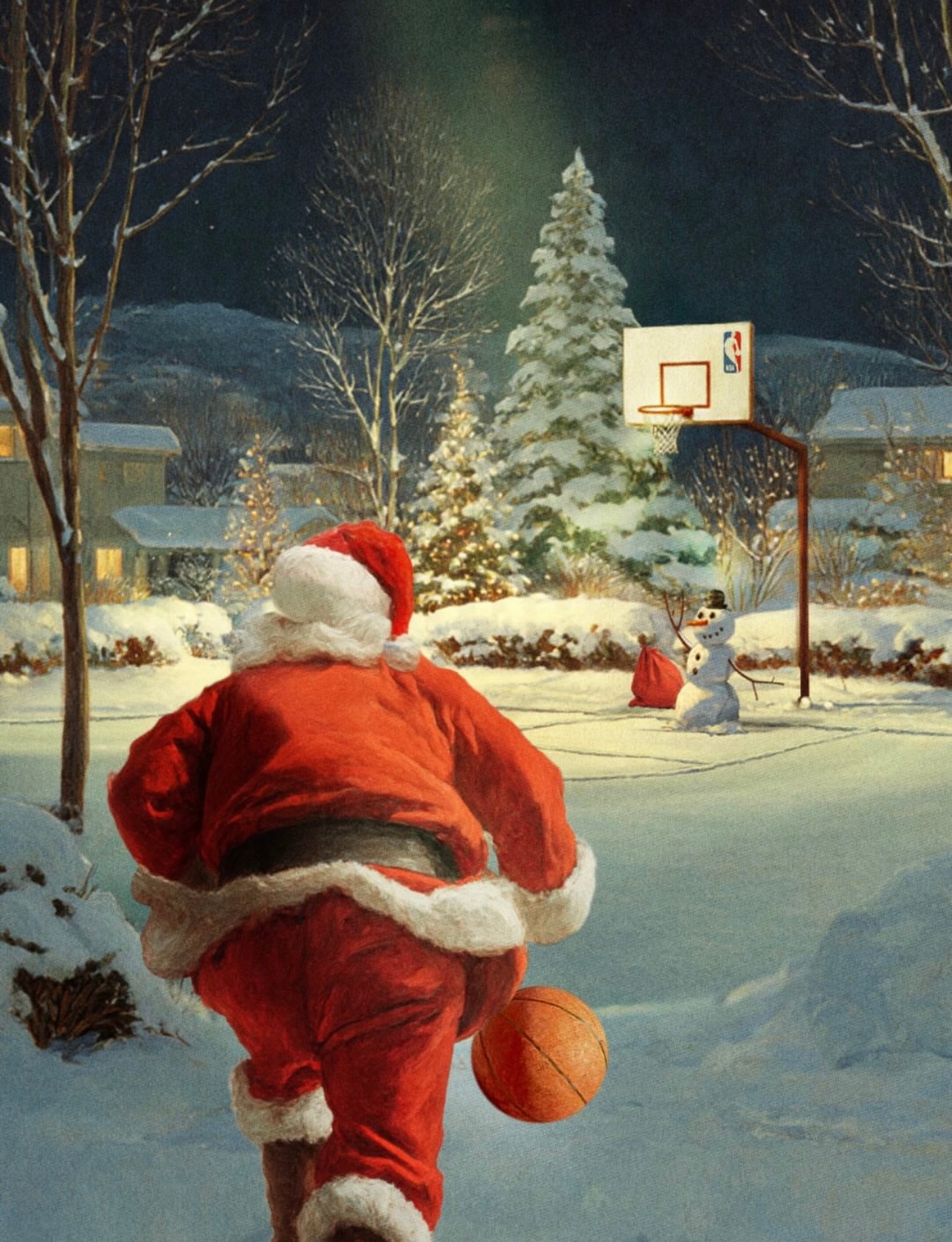NBA官方晒图为明天的圣诞大战预热！🎄🎅NBA圣诞大战
