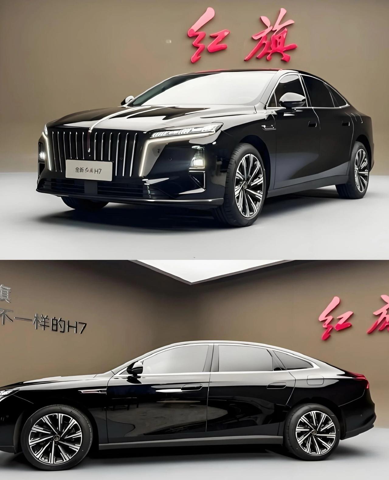 红旗H7全新换代，C级豪华新标杆太值了！在侧面位置存在的“引力腰线”, 它由车头