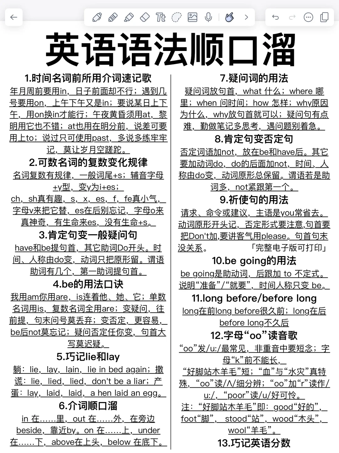 这个语法顺口溜太顶了！英语小白不看后悔！