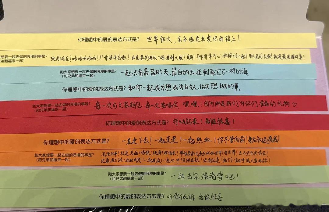 Top伴手礼星星纸条上有每个人写的字 