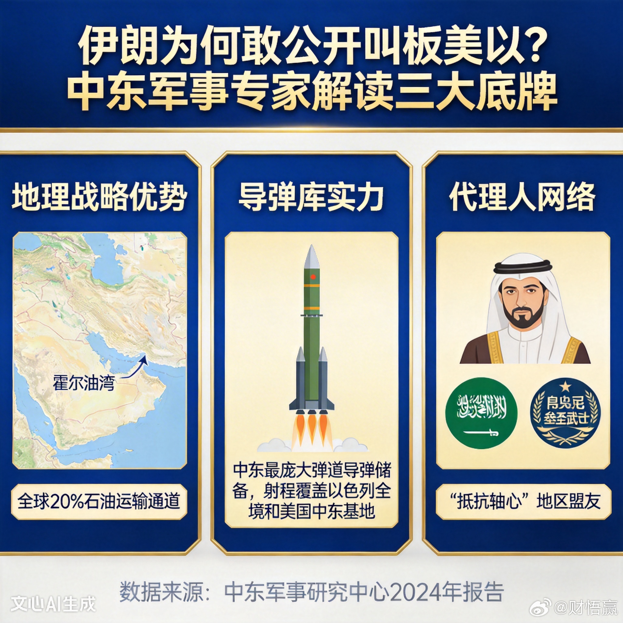 伊朗敢叫板美以的底气：三张战略底牌精准戳中对手软肋伊朗凭借地利、武器与盟友形成的