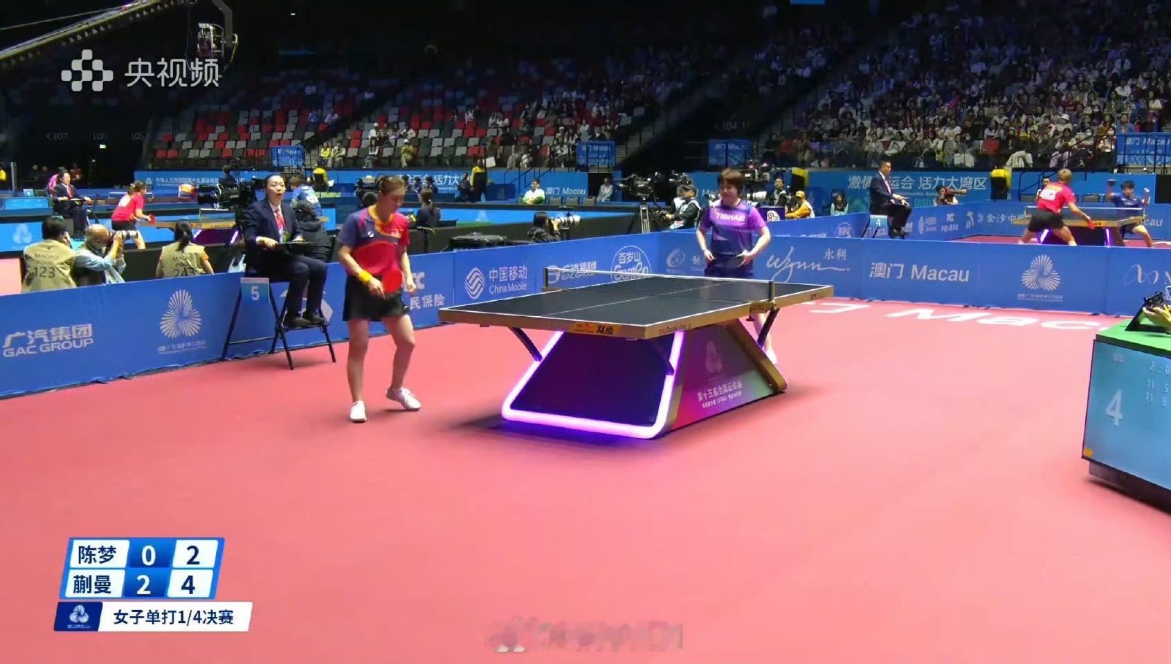 ，从0：2落后，到4：2逆转比赛，恭喜陈梦进入4强，这么长时间没系统训练了，技术