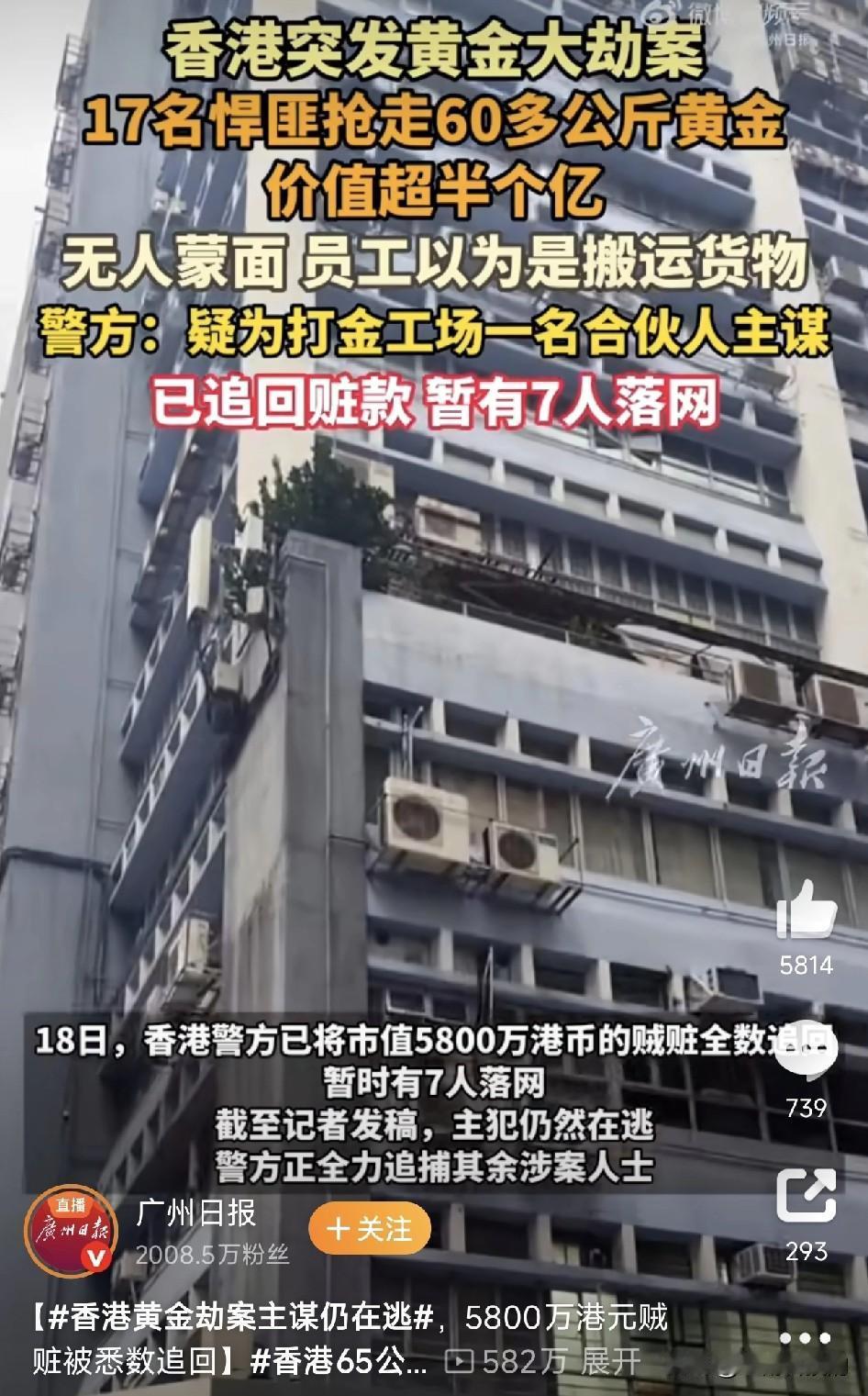 真是“家贼难防”啊！9月17号，香港发生黄金大劫案：老板自己人抢自己店，员工竟然