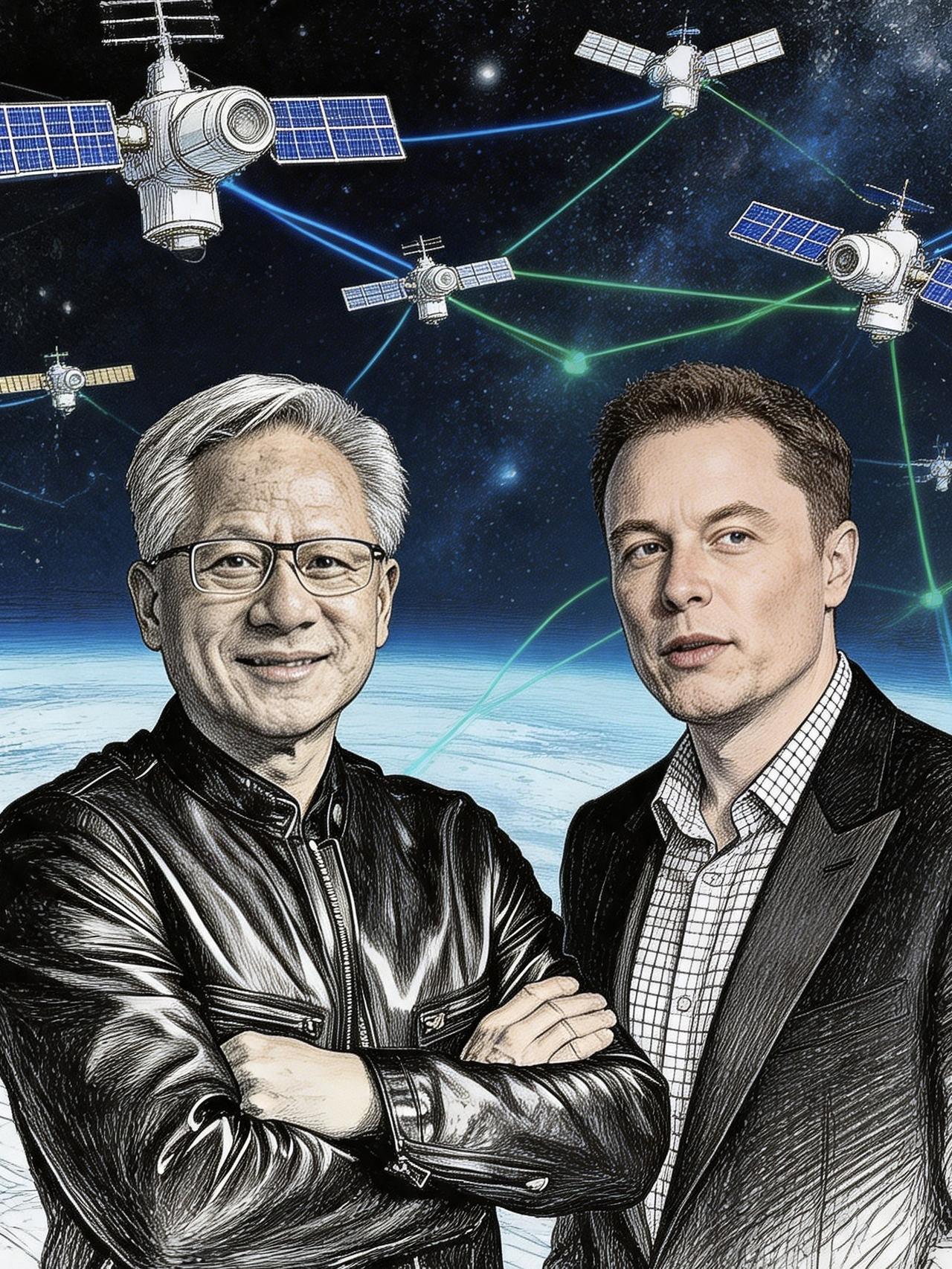 马斯克跟黄仁勋要联手做大“太空算力”故事。SpaceX今天官宣与英伟达合作，共同