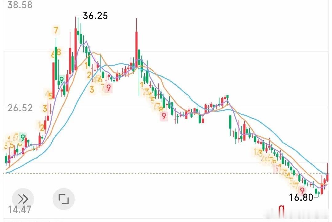 这只股票今年以来从最高点到本周二最低价已经腰斩，不过最近三天却走出了三连阳。且有