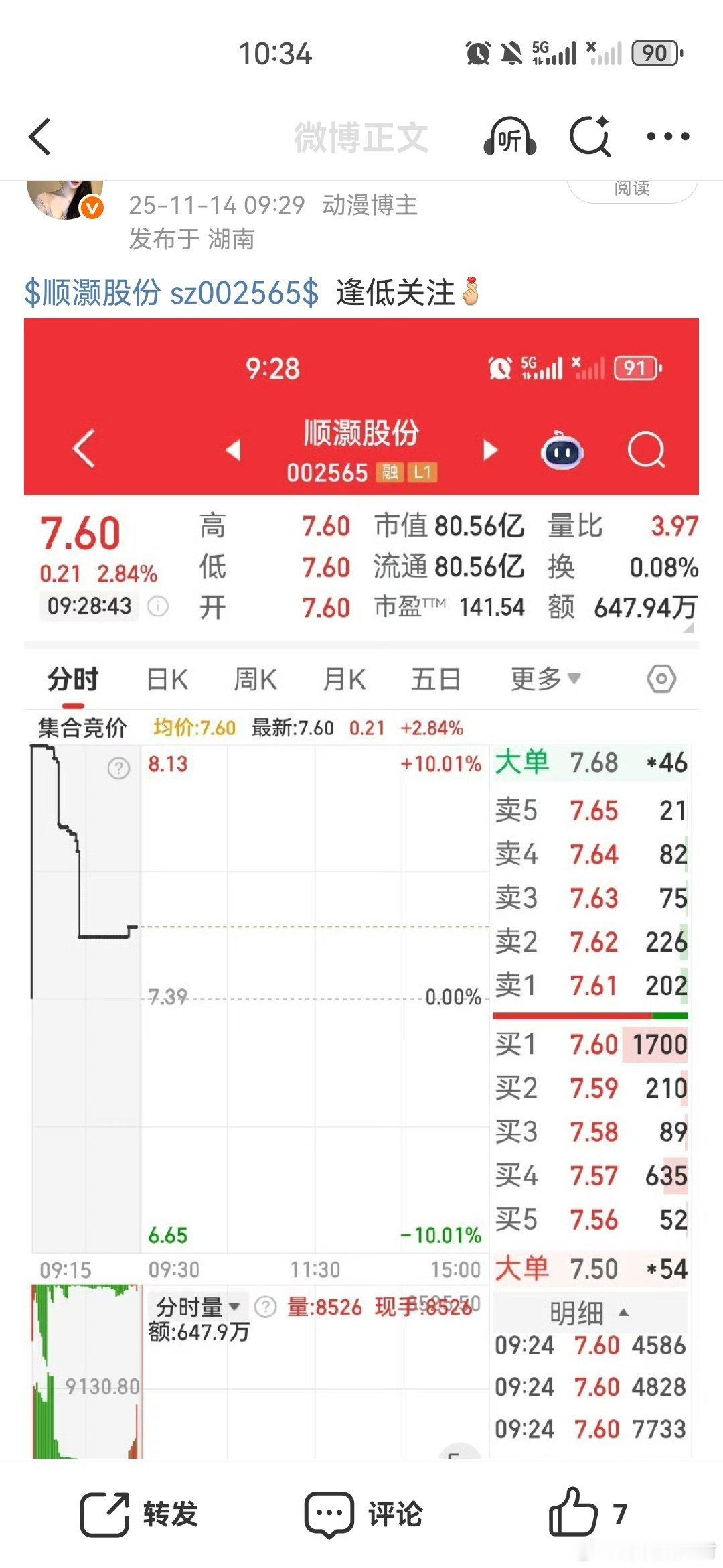 $顺灏股份 sz002565$ 大长腿已出现车上的家人们出来互动一波158观望没