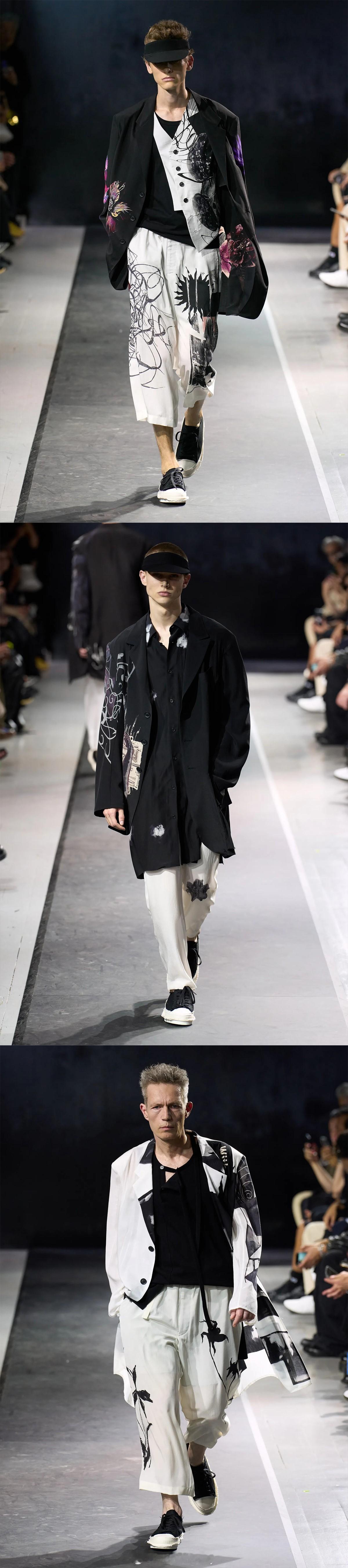 • Yohji Yamamoto Menswear S/S 2025墨迹的涂鸦与