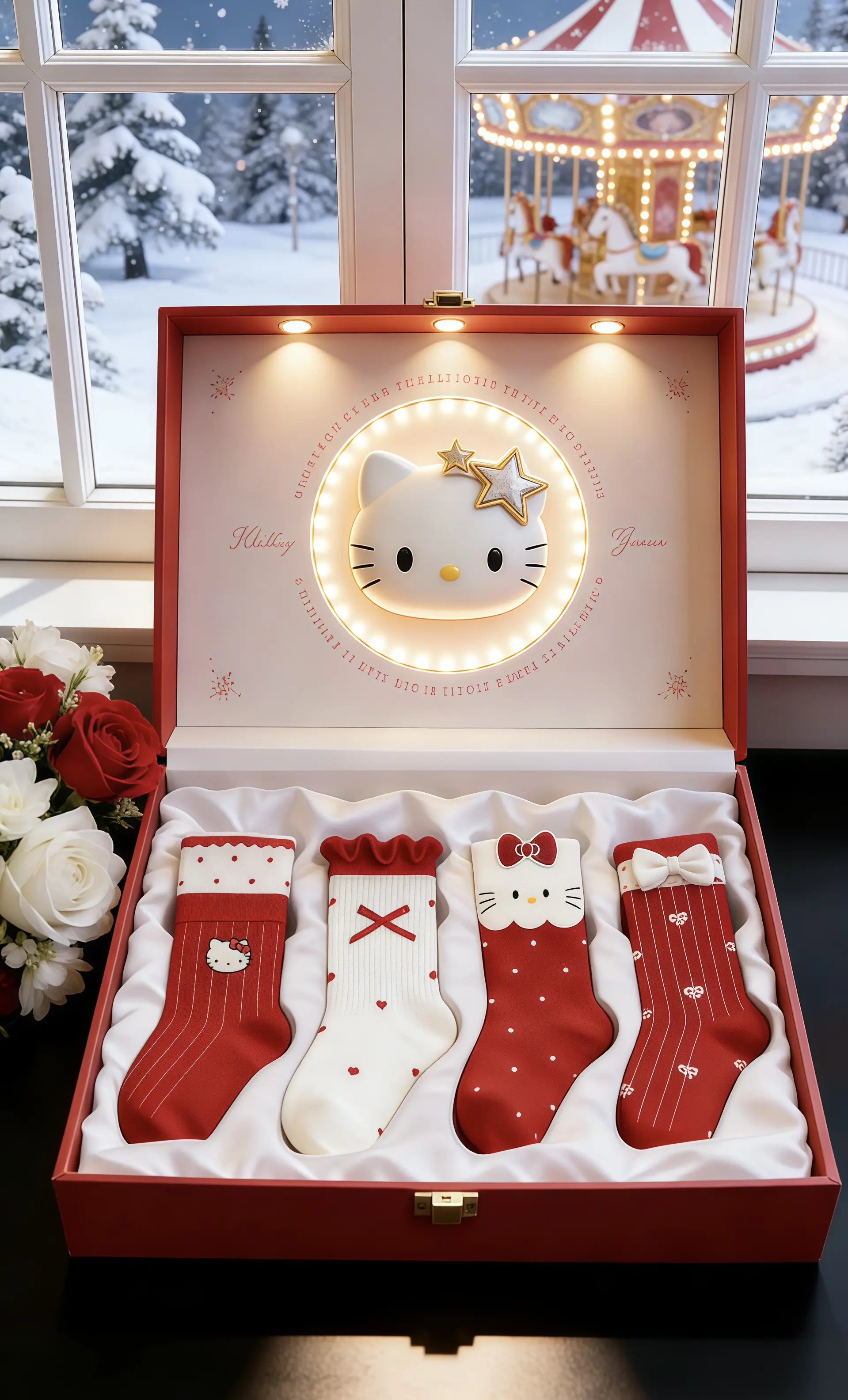 新年儿童红袜子。