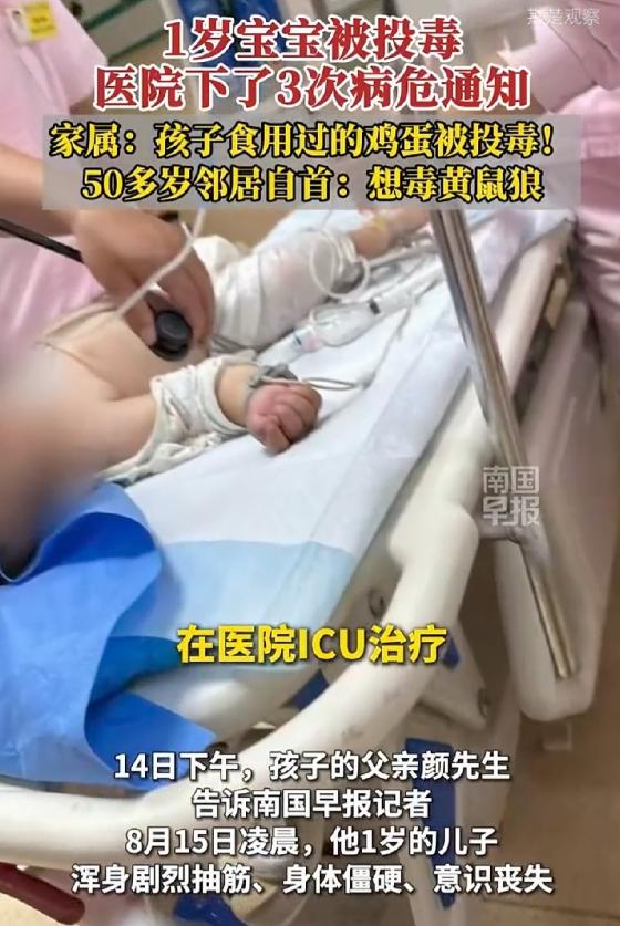 贵州贵阳，男子在家门口捡到一枚鸡蛋，以为是自家母鸡下的，就给一岁宝宝吃了。谁知，