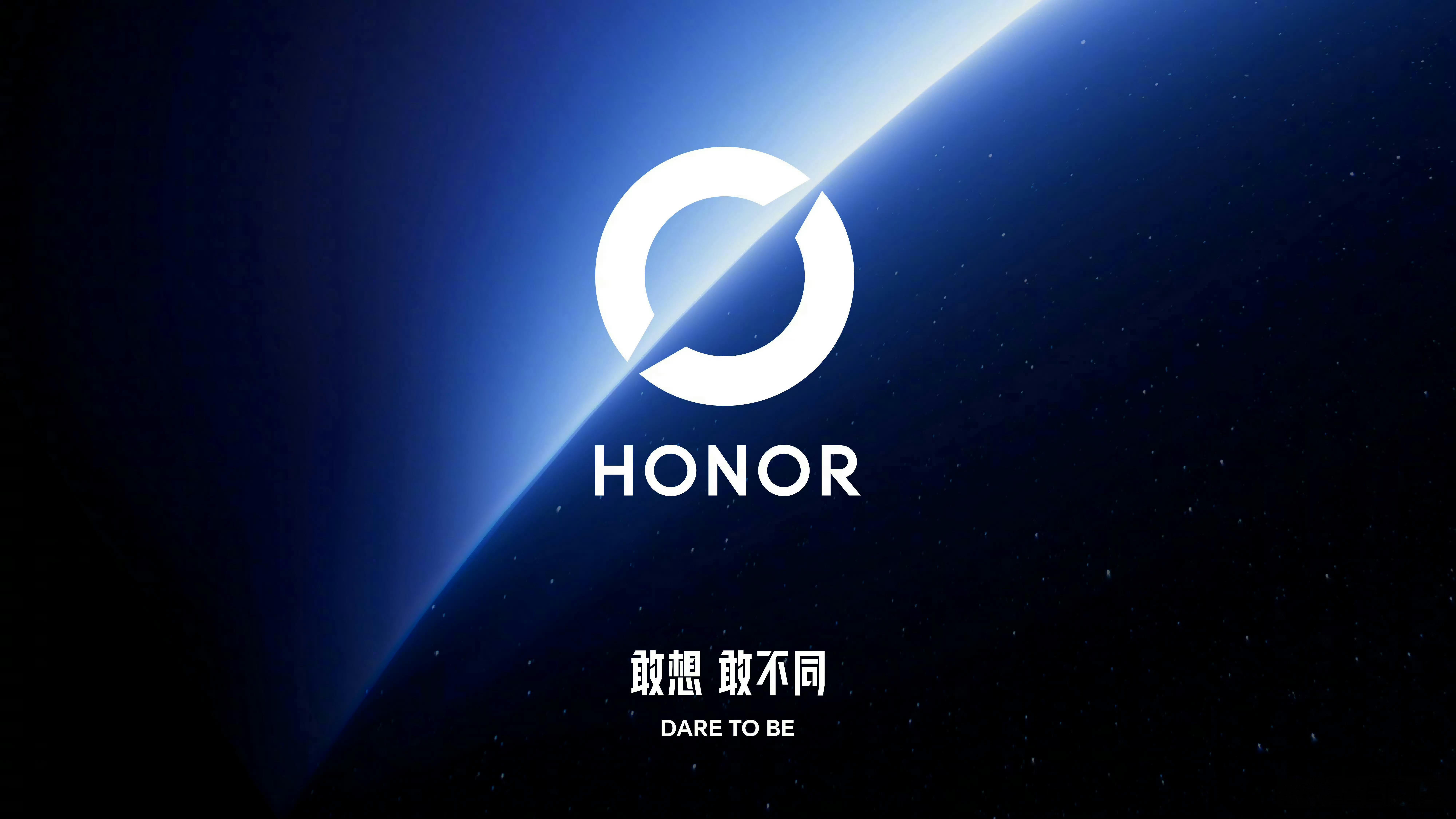 保留经典HONOR字母标识新增专属图形符号刻意打破完整圆形的闭环结构视觉上简约利