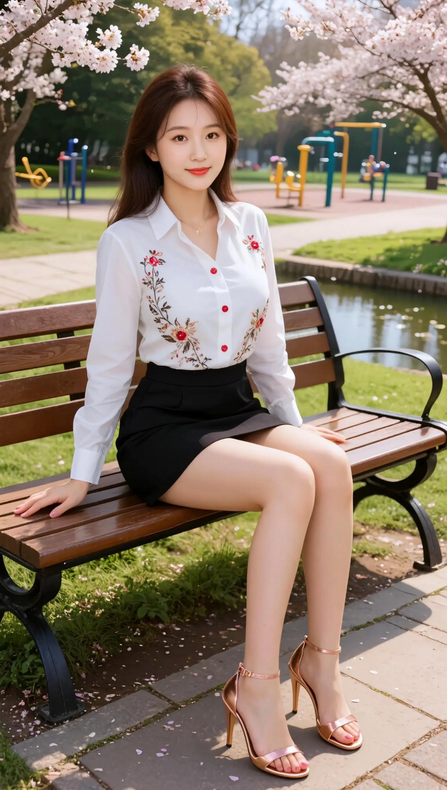 AI公园丽人写真 ai创作