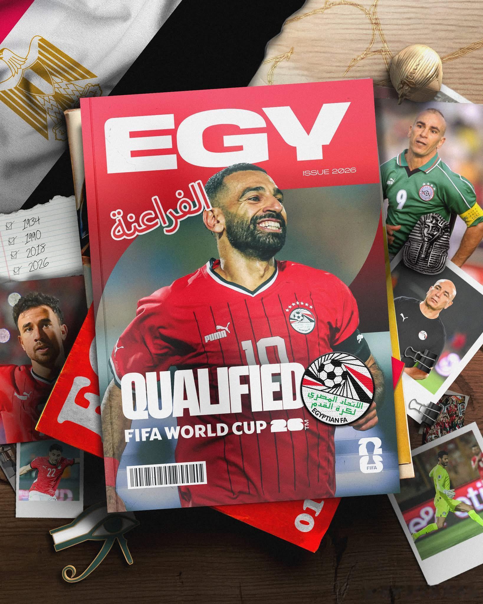 🇪🇬埃及晋级2026年世界杯！🎉这是萨拉赫第二次晋级世界杯正赛。埃及在20