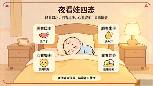 老祖宗育儿绝学：夜看娃四态！口水、出汗、哭闹、翻身，一看一准