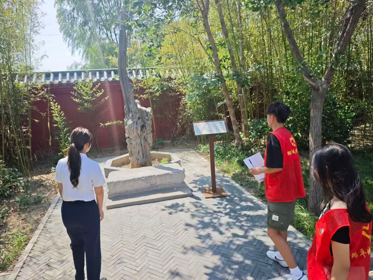 秦岭笑谈曲阜师范大学“忧乐薪传”实践队的15名队员赴邹平市范公祠，开展范仲淹忧乐