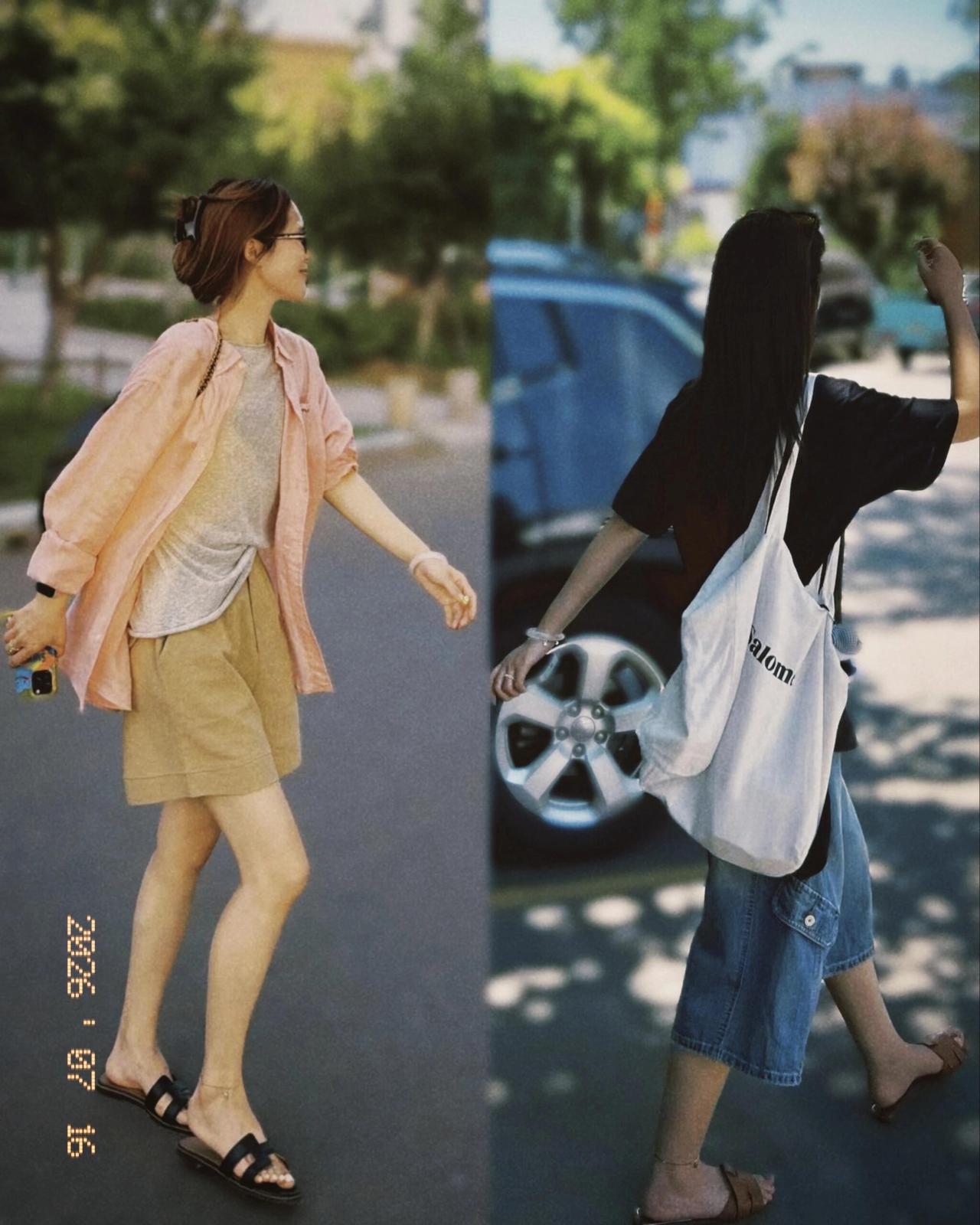 韩里韩气夏日街拍！
满满的韩式休闲氛围感，每套穿搭随性又耐看。大多选用宽松T恤、