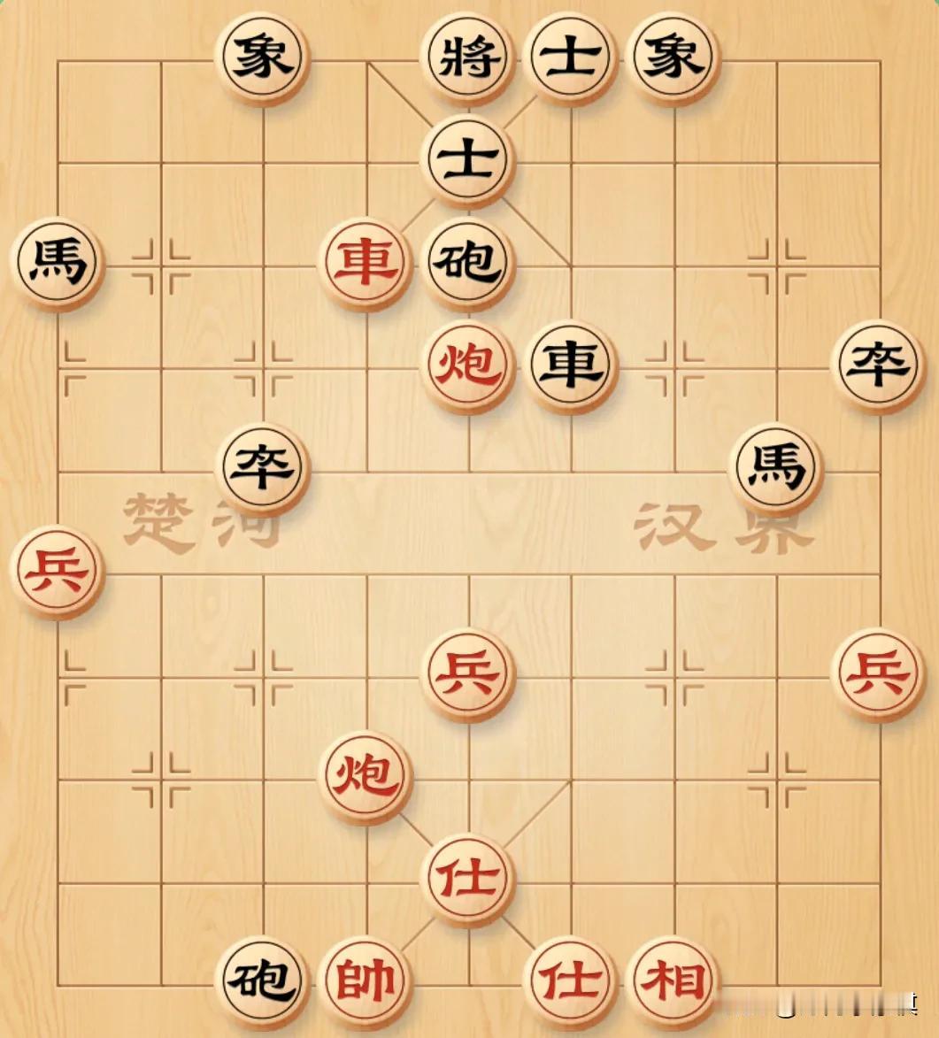 这个棋不会有退炮的走法吧？正确的走法应该是保持中路有炮镇压，车帅就成铁门栓杀了！