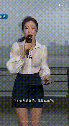 风真大，主持人真敬业