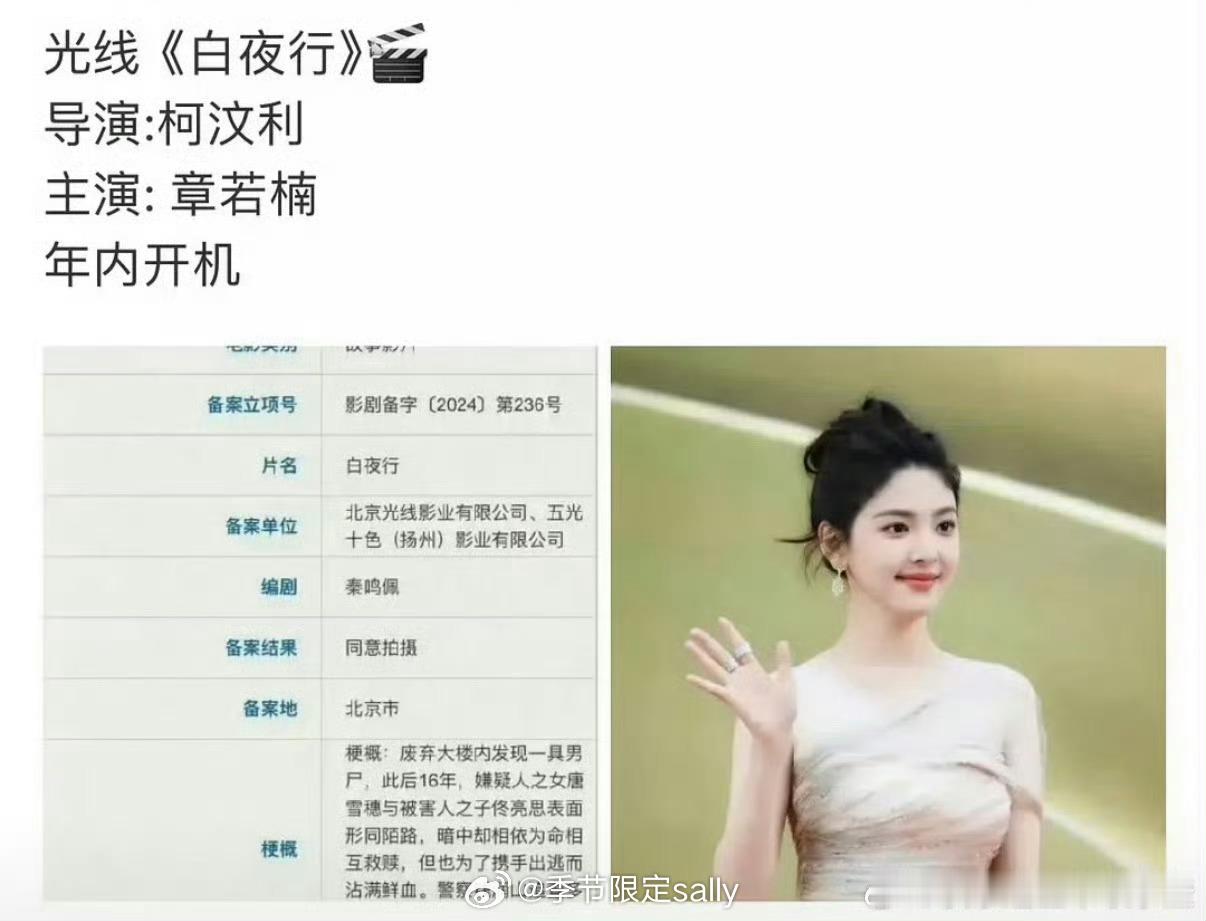 光线翻拍白夜行，女主是章若楠[并不简单] ​​​
