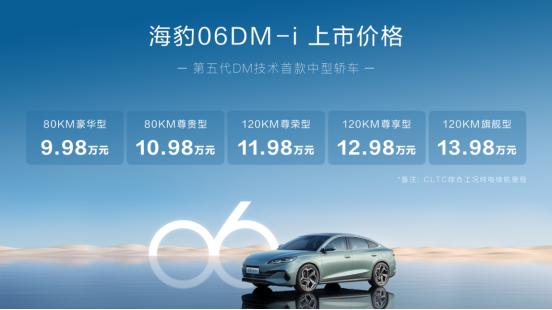 比亚迪王牌“杀手锏”海豹06DM-i正式上市 9.98万起，开创油耗2时代！
5