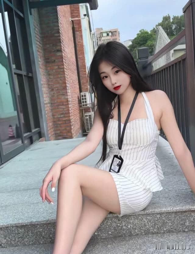 都市少女风，红唇白裙，优雅迷人！甜妹 纯欲