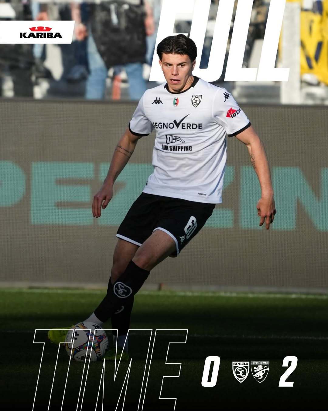 意乙 由多纳多尼🇮🇹教练执教的斯佩齐亚主场0：2负于弗洛西诺内队，米兰外租小