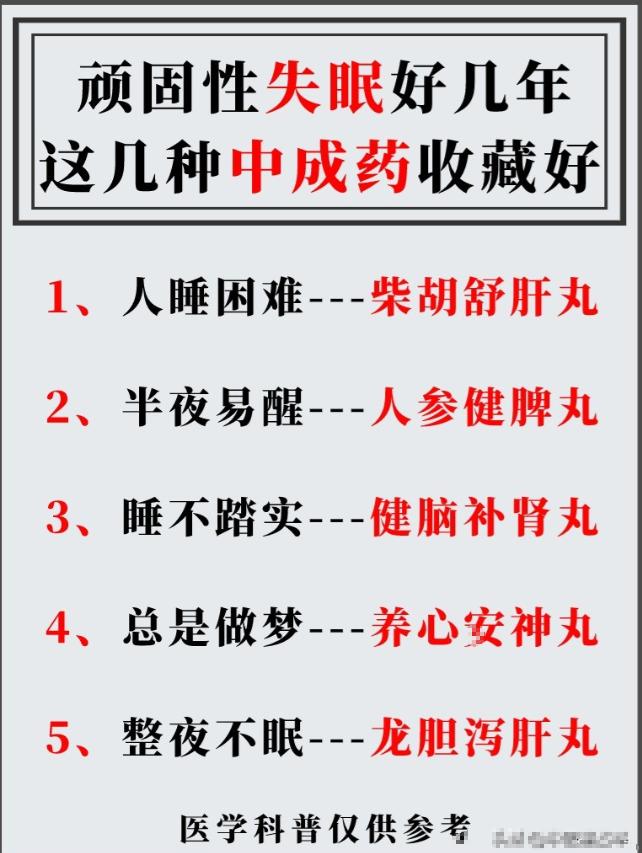 常年睡不着，失眠多梦，这几盒中成药你一定要知道