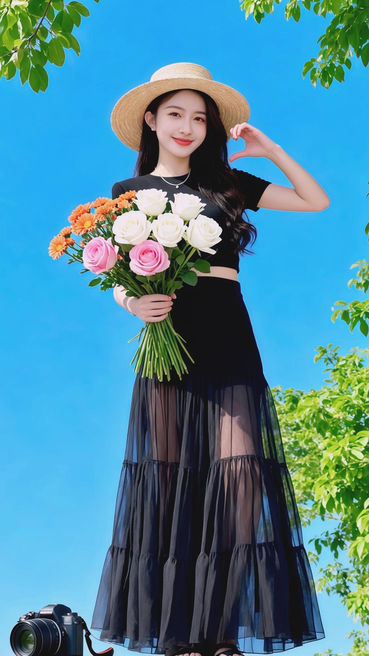 简单穿搭穿出自信穿出美丽 穿出你的时尚你的感觉 时尚穿搭我来演绎 春天的美只有裙
