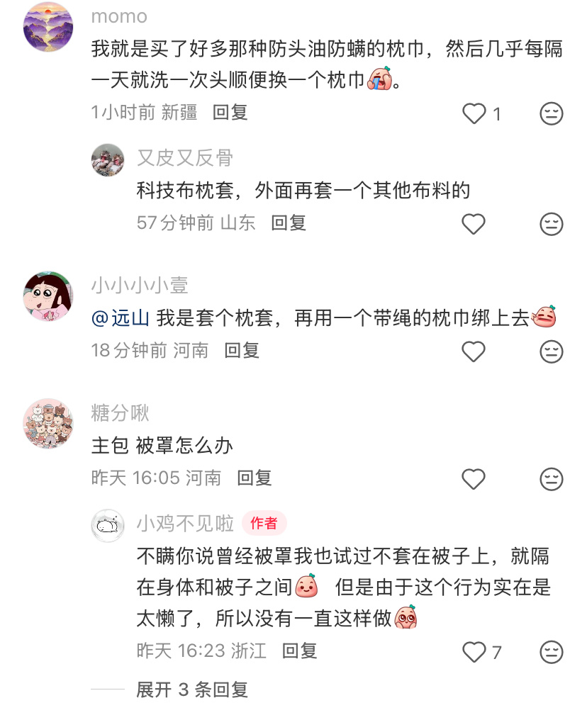 当我意识到枕套只是为了方便清洗 