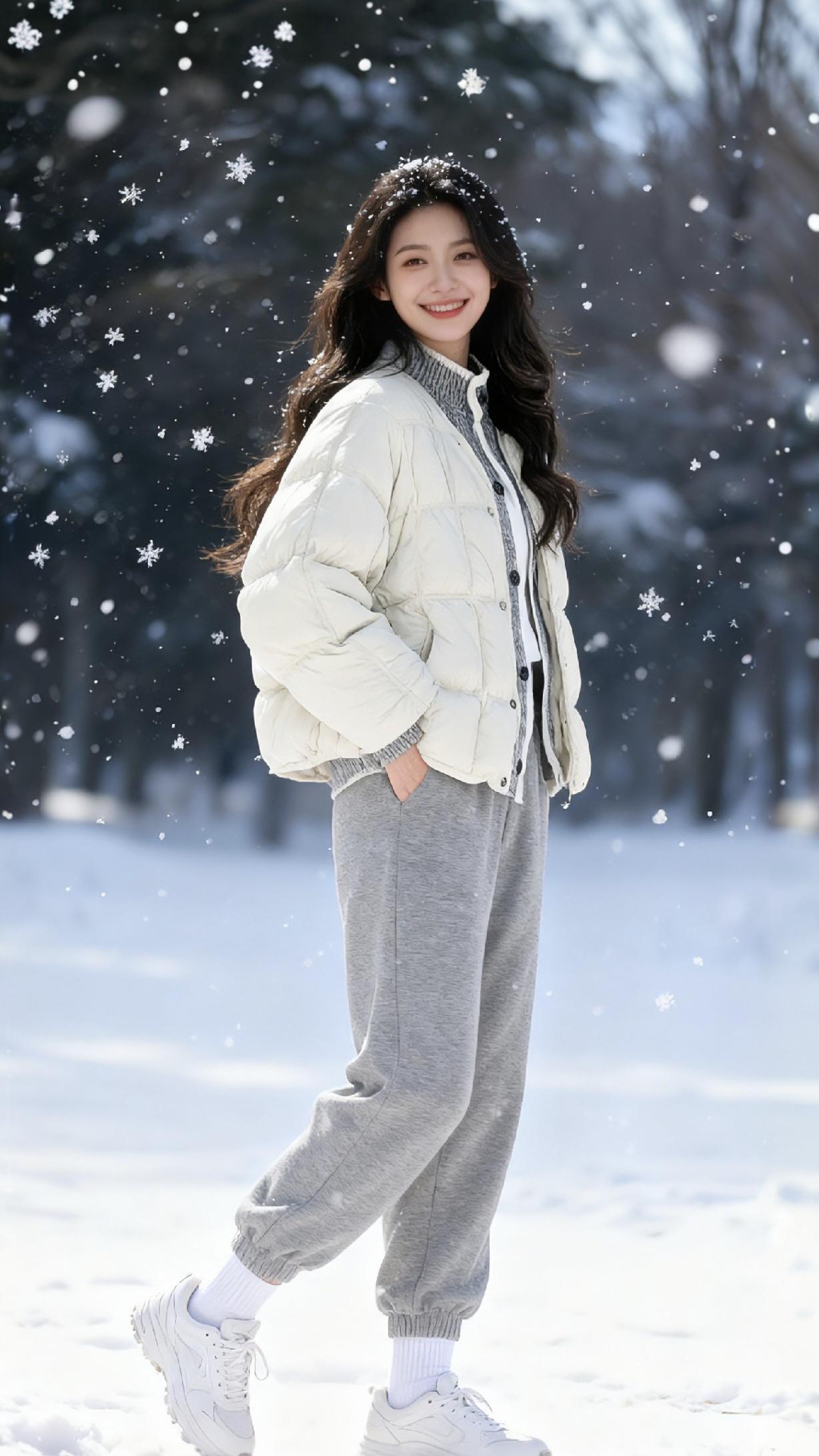 穿搭不重样 这也太好看了 假两件棉服女装穿搭 保暖穿搭