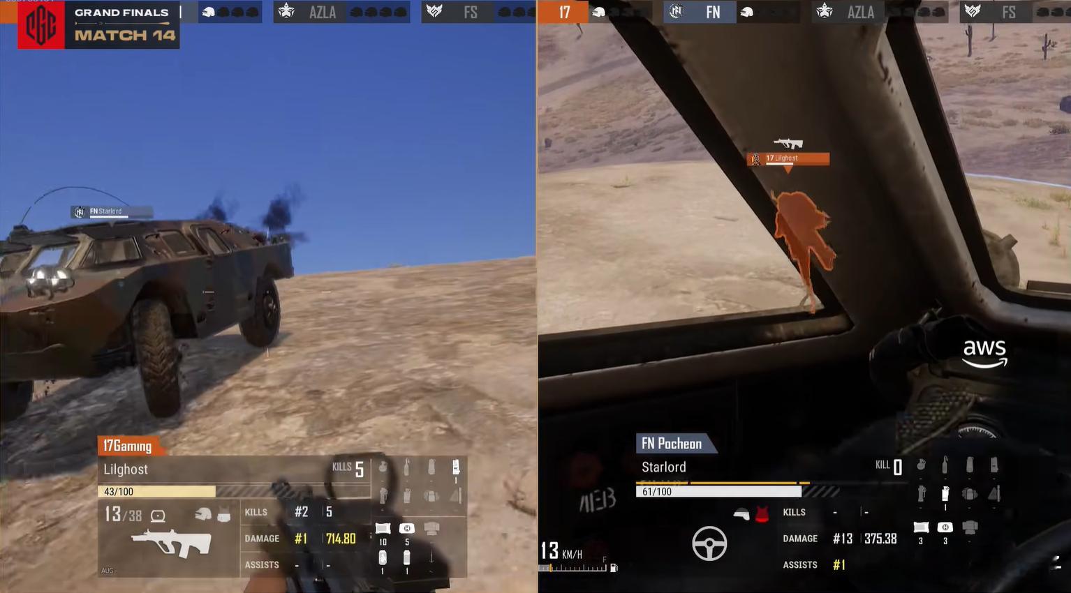 17世界赛独狼吃鸡 17独狼吃鸡，最后1v1环节，肉身搏装甲车，秦王绕柱加修脚，