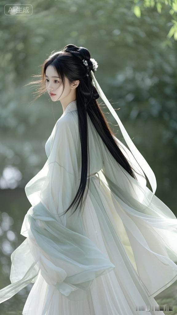 梦幻白纱裙，湖畔少女，唯美瞬间