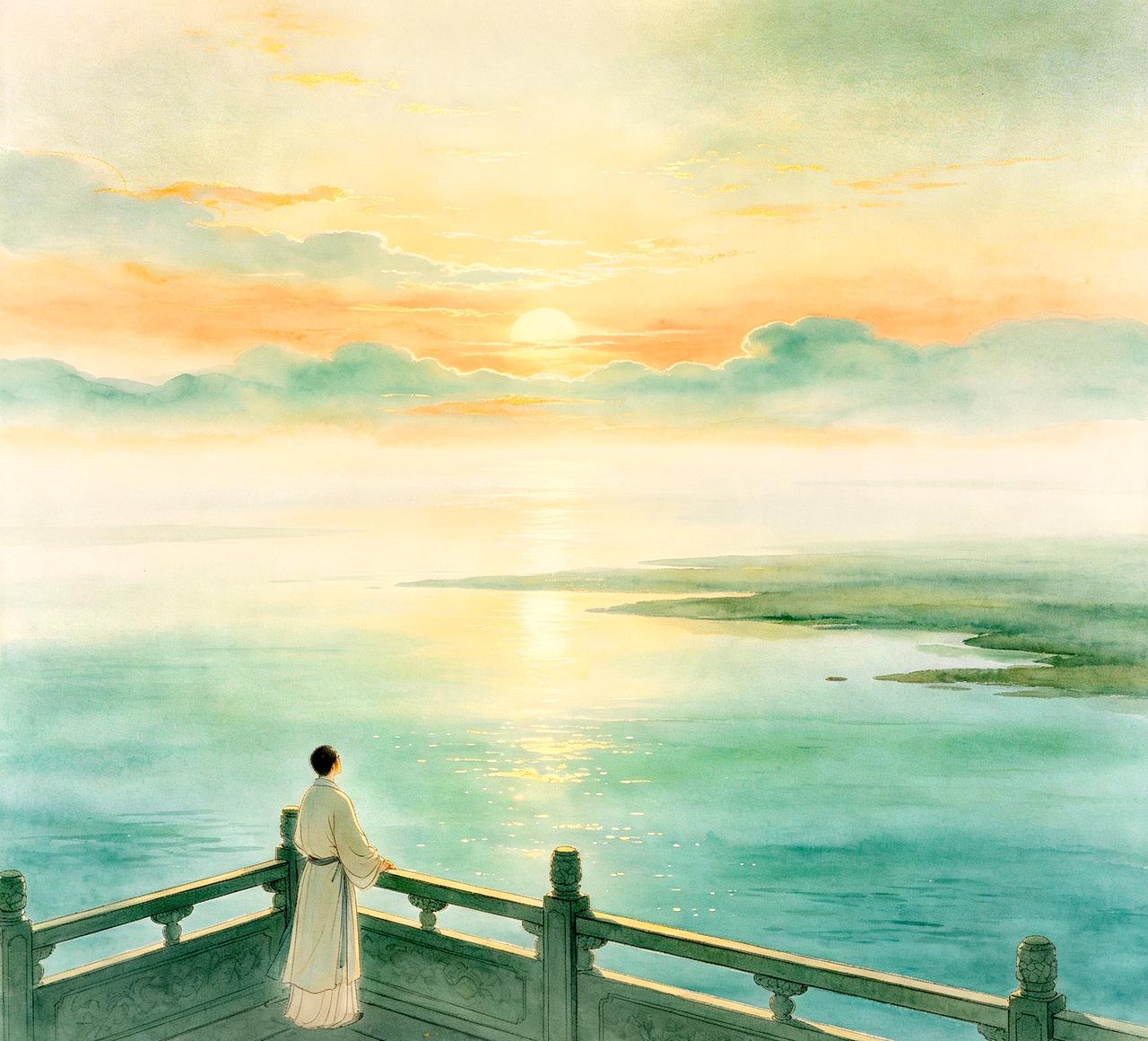 【原创作品】
  七绝·凭阑得句
     文/张和平
晨露阑珊犹入韵，
晚霞绚