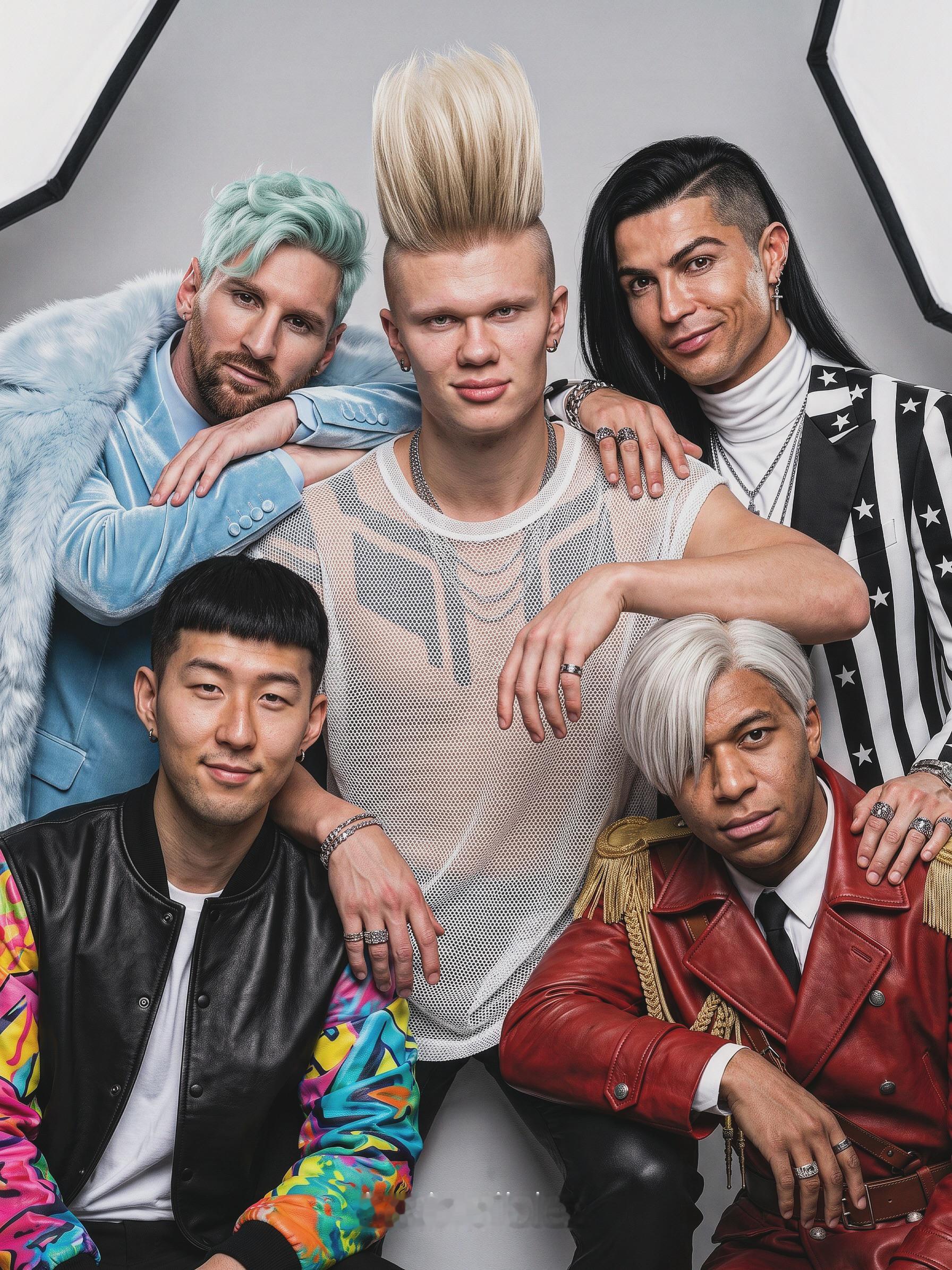 哈哈哈~~权志龙点赞网友用AI做得世界杯球星版BIGBANG成员写真……权志龙点