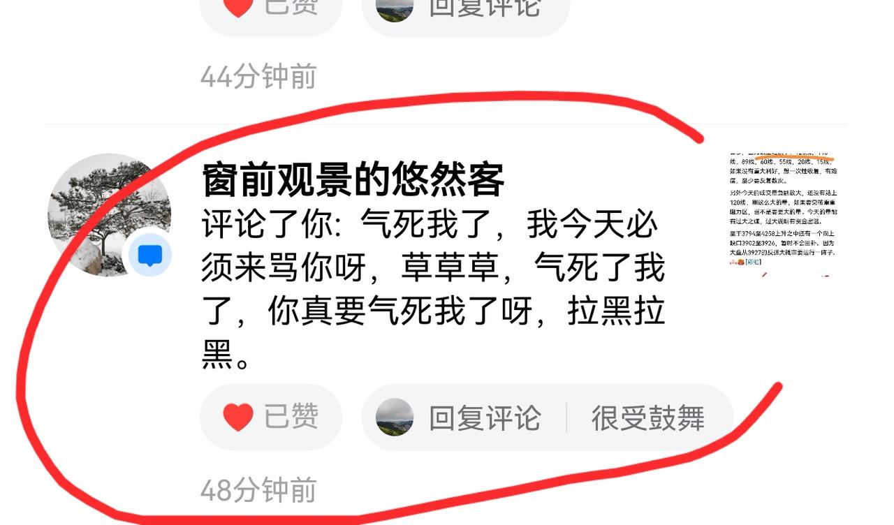 老手说股：（1）
家人们，这位友友咋的了，怒气冲冲，生气伤肝呀。拉黑我没关系，只