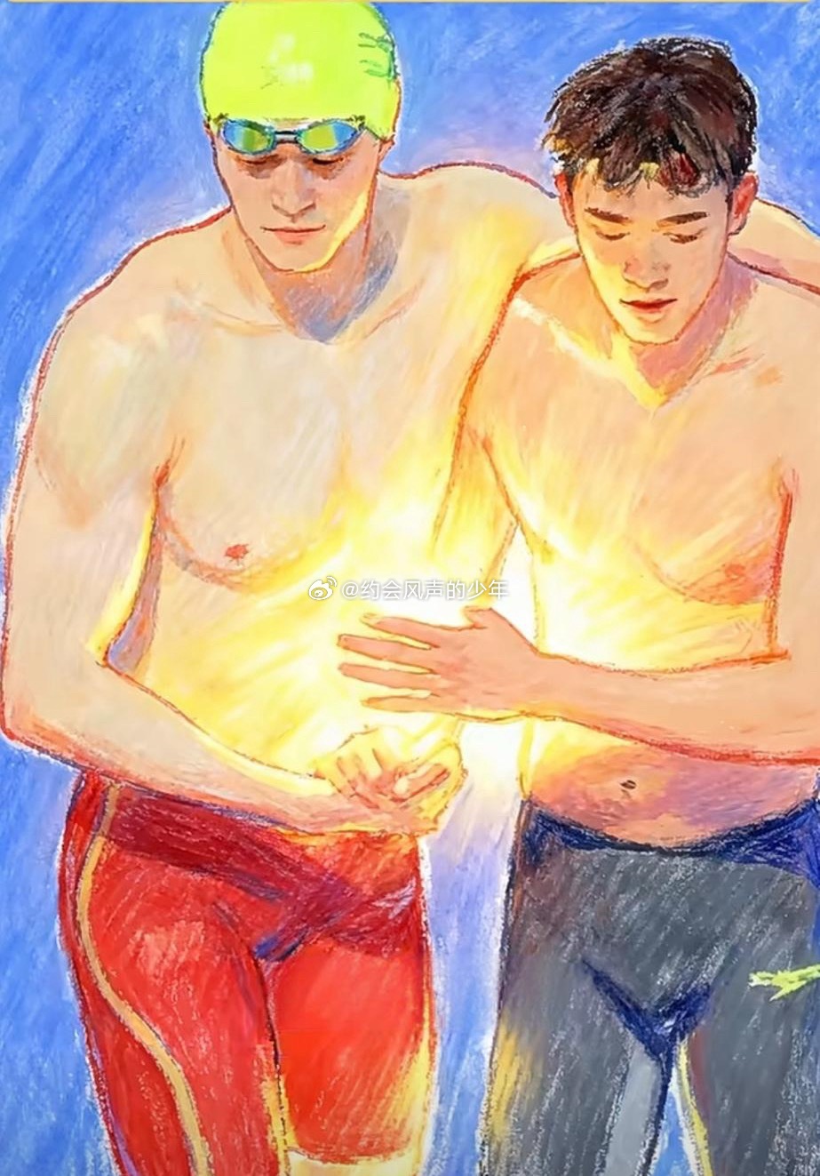 孙杨赛后驻足等待潘展乐 ｜潘展乐说继续为我加油 昨天深圳大运游泳馆的灯光下真的是