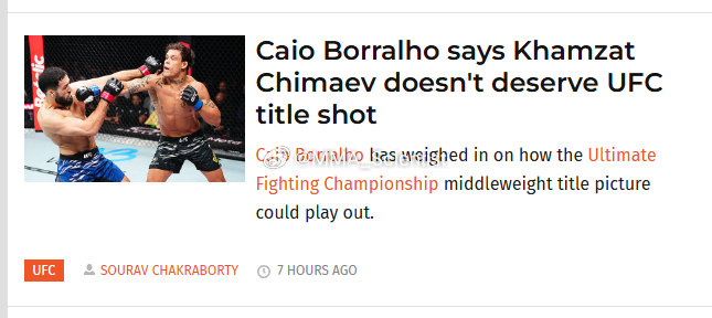 “格斗书呆子老大”卡约-博拉略（Caio Borralho）认为，“车臣狼王”坎