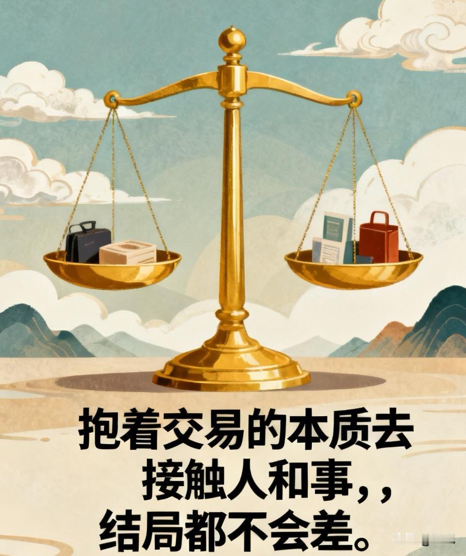 抱着交易的本质去接触人和事，结局都不会差。而用陪伴、唠嗑堆积出来的感情，一旦跟利