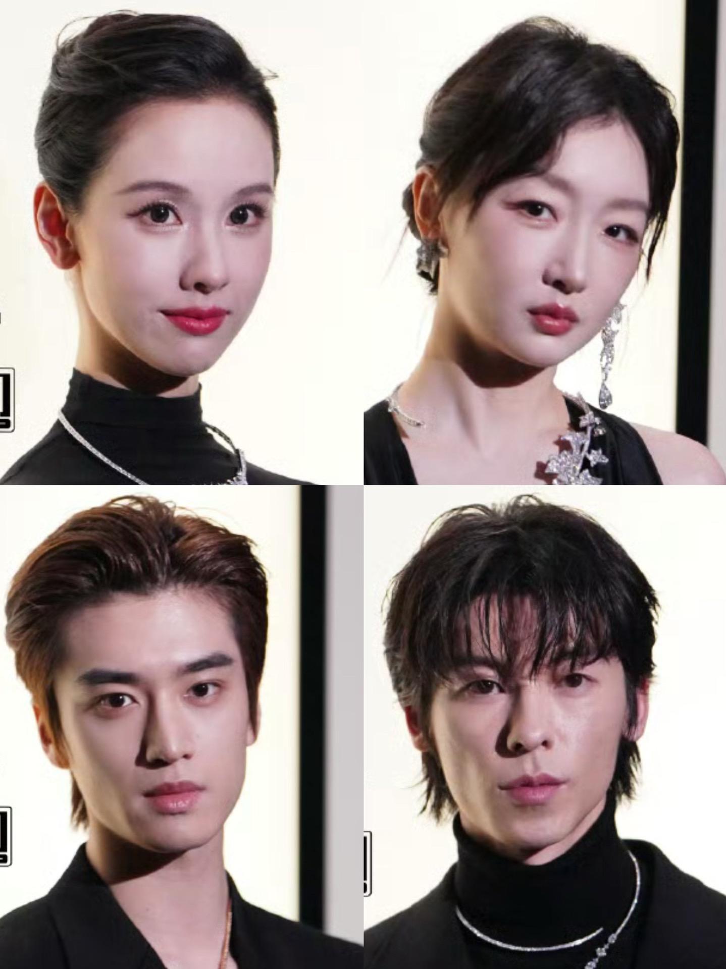 上海宝诗龙活动生图。今日同场活动艺人生图，全员黑色系穿搭配珠宝  周冬...