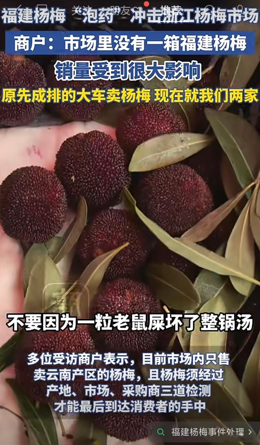 福建杨梅违规浸泡药水乱象曝光 不光是福建杨梅，不光是杨梅，我们生活中有多少这样的