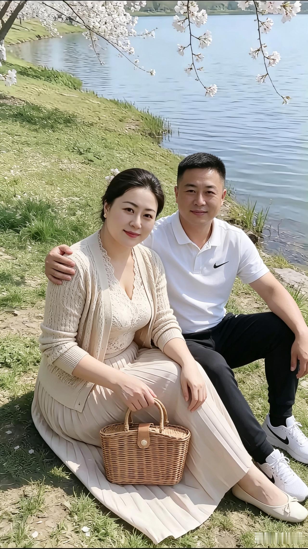 相伴欢娱
身姿曼妙气质柔，
身畔良俦乐不休。
衣袂清新彰意气，
相偎相伴意情悠。